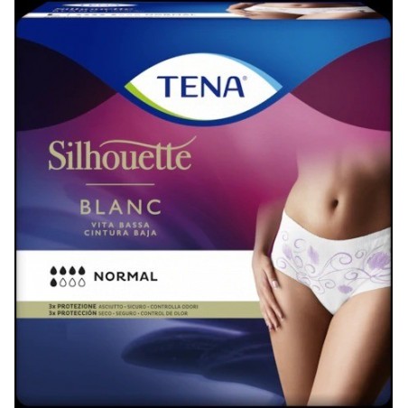 Tena Silhouette Normal Cintura Baja Blanco Talla Grande 12 uds