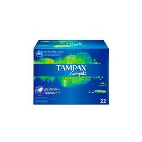 Tampax Compak Tampón 100% Algodón Super 22 uds