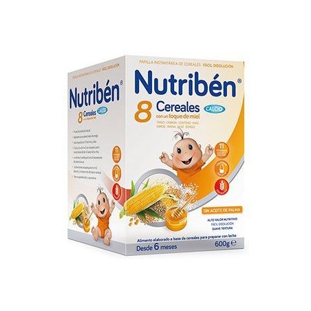 Nutribén Papilla 8 Cereales Con Un Toque De Miel Calcio 600 gr