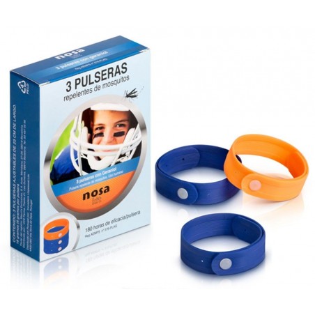 Nosa Pulseras Repelentes de Mosquitos Azul 3 Uds