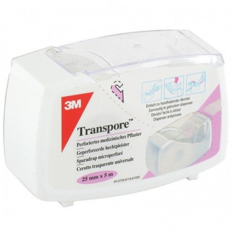 3m Esparadrapo Hipoalérgico Transpore 5x2.5 Blanco