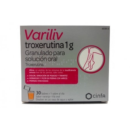 VARILIV TROXERUTINA 1 g GRANULADO PARA SOLUCION ORAL , 30 sobres