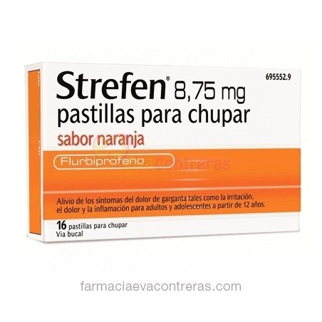 STREFEN 8,75 MG PASTILLAS PARA CHUPAR SABOR NARANJA , 16 pastillas