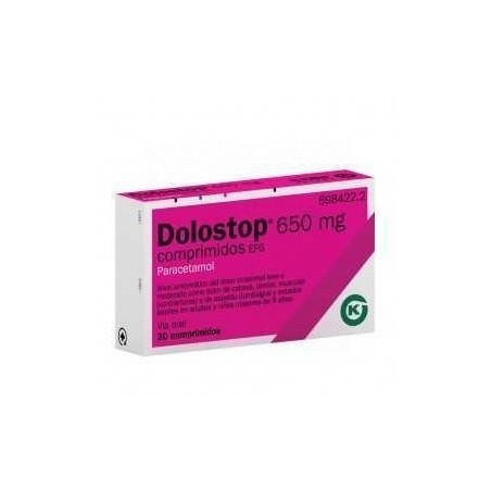 DOLOSTOP 650 MG COMPRIMIDOS , 20 comprimidos