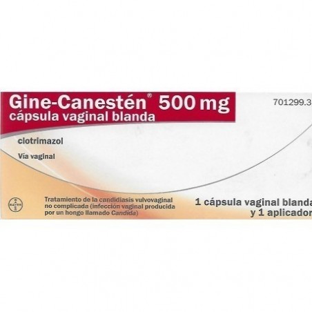 GINE-CANESTEN 500 MG CAPSULA VAGINAL BLANDA ,  1 capsula vaginal blanda + 1 aplicador