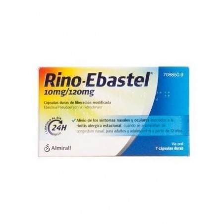 RINO-EBASTEL 10 mg/120 mg CAPSULAS DURAS DE LIBERACION MODIFICADA , 7 cápsulas