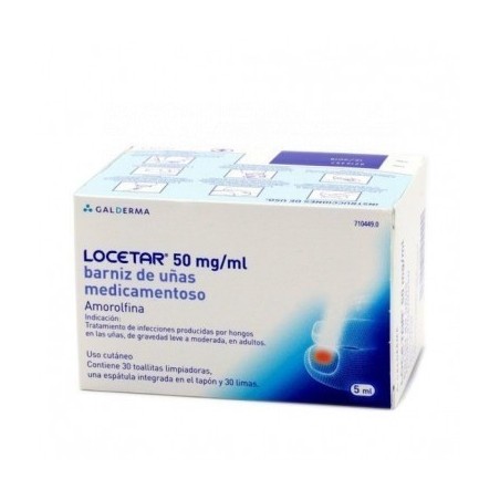 LOCETAR 50 MG/ML BARNIZ DE UÑAS MEDICAMENTOSO 1 frasco de 5 ml (vidrio tipo III)