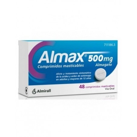 ALMAX 500 mg COMPRIMIDOS MASTICABLES,48 comprimidos