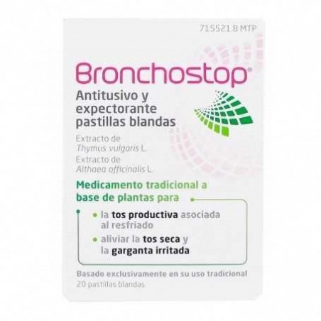 Bronchostop Antitusivo y Expectorante 20 Pastillas Blandas