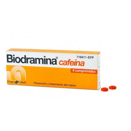 Biodramina Cafeina Comprimidos Recubiertos, 4 Comprimidos