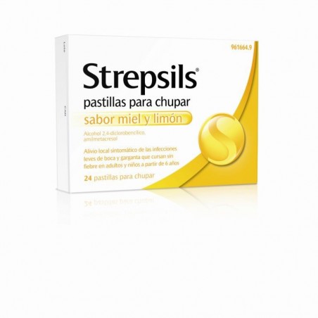 Strepsils Pastillas para Chupar Sabor Miel y Limón, 24 Pastillas