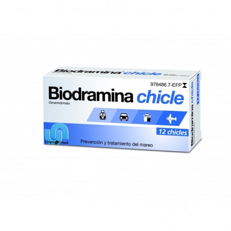 Biodramina 20 Mg Chicles Medicamentosos, 12 Chicles