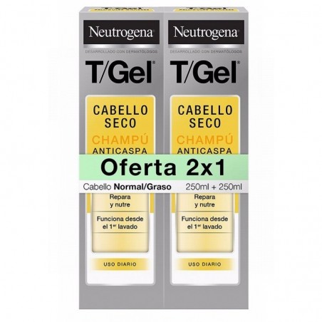 Neutrógena Duplo T-Gel Champú Anticaspa Cabello Normal a Graso 2 x 250ml