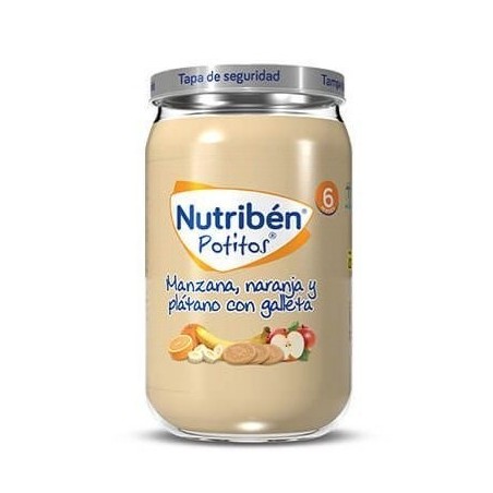 Nutribén Potito Manzana, Naranja y Plátano con Galletas 235gr