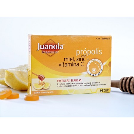 Juanola Própolis con Miel, Zinc y Vitamina C 24uds