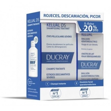 Ducray Pack Kelual DS Champú Tratante 100ml + Emulsión Facial QUeratorreductora 50ml