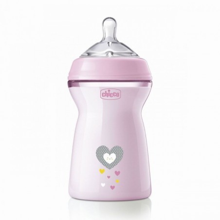 Chicco Biberón Silicona Natural +6m 330ml Rosa