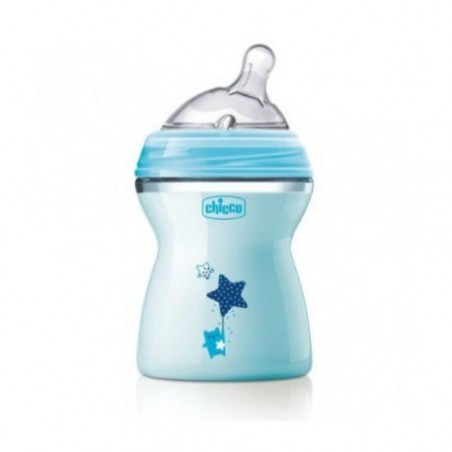 Chicco Biberón Natural Feeling Silicona 2m 250ml Azul