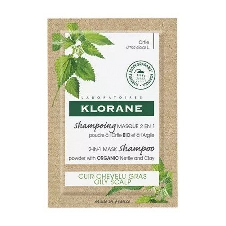 Klorane Champú Mascarilla Al Polvo de Ortiga Bio y Arcilla sobres 8X3 gr