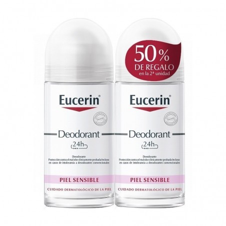 Eucerin Duplo Desodorante Piel Sensible 24H Roll-On  2x50ml