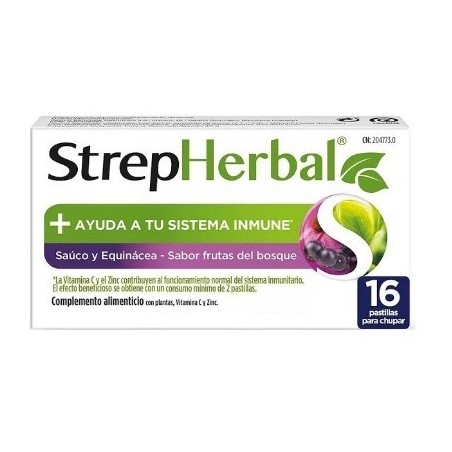 Strepherbal Sabor Sauco y Equinácea 16 Pastillas para Chupar